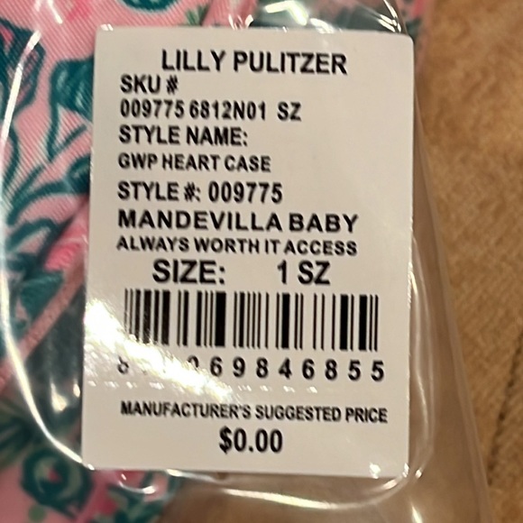 Lilly Pulitzer heart shaped case in "Mandevilla Baby Always Worth It"  NEW - Picture 9 of 9